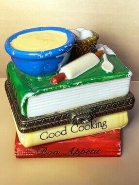 Miniature Vintage Cookbook Trinket Holder